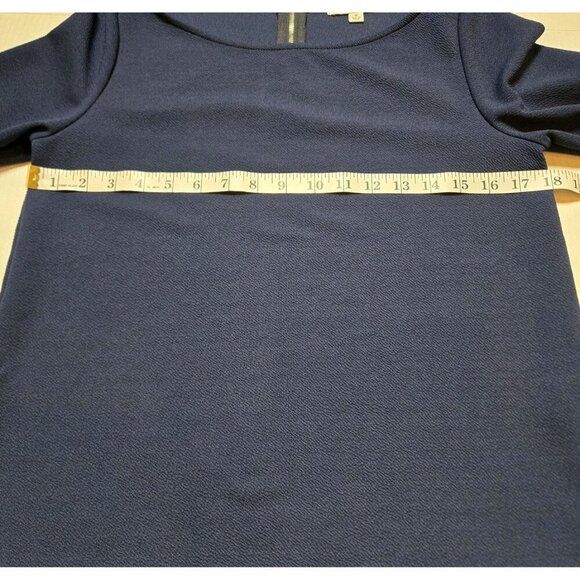 Green Envelope Royal Blue Womens Blouse Bell Sleeve Medium Bohemian Zip Back - Picture 4 of 8